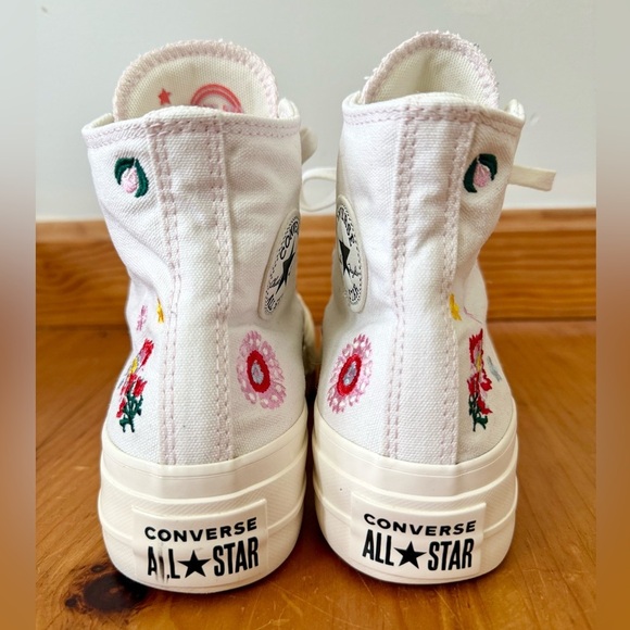 Converse Women's Platform Floral Embroidery High Top Sneakers | Size 5.5 - Picture 8 of 12